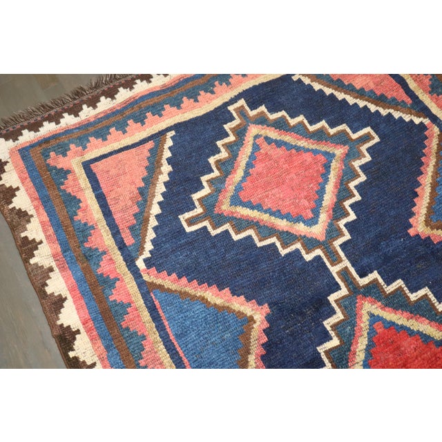 Mid 20th Century Antique Geometric Persian Gabbeh Rug, 4'8'' X 7'4'' For Sale - Image 5 of 11