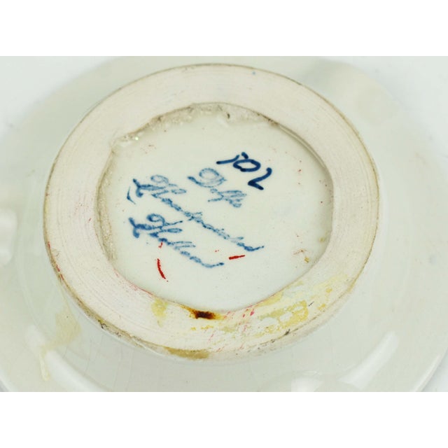 Delft Vintage Hand-Painted Delft Blue Dutch Clog and Windmill Ashtray Set - 4 Pieces - Made in Holland For Sale - Image 4 of 9