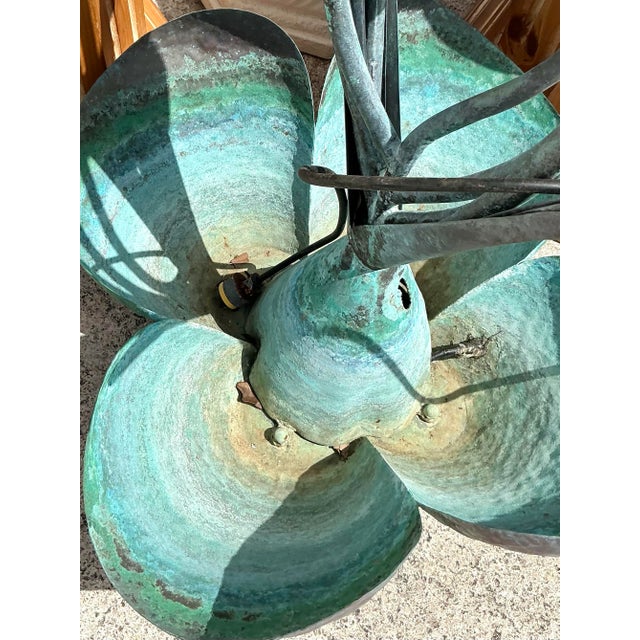 Embrace the tranquility and artistic flair of nature with this striking Vintage 1970s Verdigris Abstract Organic Fountain....