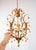 Small Italian Chandelier in Gilt Metal with Leaves and Flowers, 1960 For Sale - Image 3 of 8