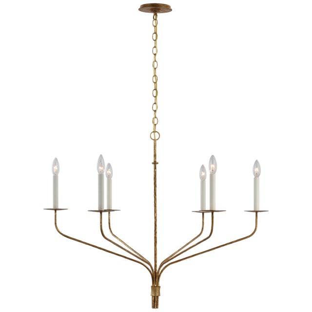 Ian K. Fowler for Visual Comfort Signature Belfair Large Chandelier in Gilded Iron For Sale