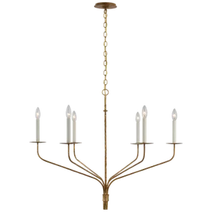 Ian K. Fowler for Visual Comfort Signature Belfair Large Chandelier in Gilded Iron