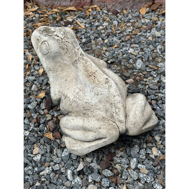 Cast Stone Large Frog Garden Ornament For Sale - Image 4 of 6