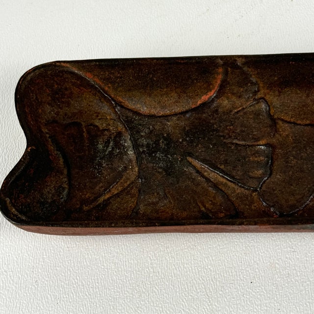 Antique Art Nouveau Cast Iron Pen Tray With Petal Design For Sale In New York - Image 6 of 11