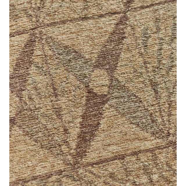 Modern Hand-Knotted Patterned All-Natural Hemp Rug For Sale - Image 3 of 8