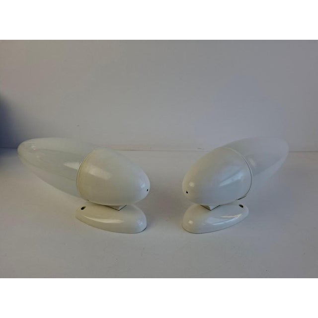 1960s Czechoslovak Space Age Milk Glass and Bakelite Wall Sconces, 1960s, Set of 2 For Sale - Image 5 of 18