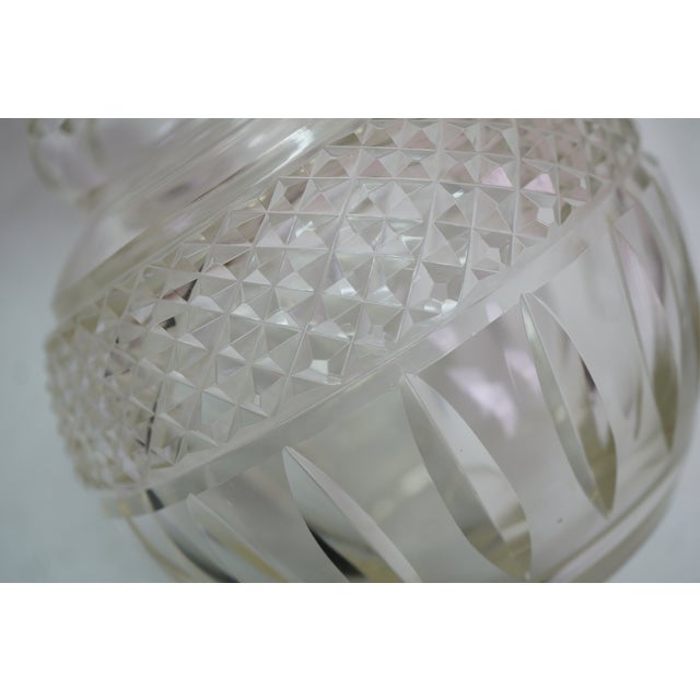 Vintage American Faceted Cut Crystal Liquor Wine Bar Bottle Decanter For Sale - Image 16 of 17