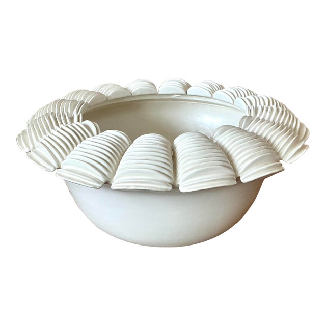 Vintage Boho Matte Ceramic Bowl For Sale