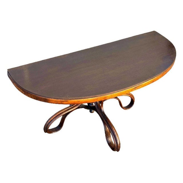 Late Victorian Bent Wood Scrolling Console Table W/ Marble Top by Thonet For Sale - Image 4 of 11