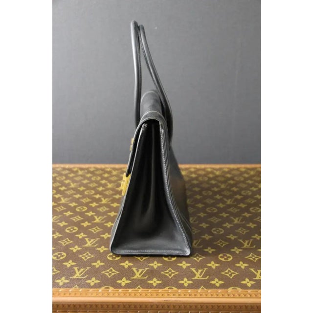Black Leather Hermes Drag Bag by Hermès for Hermès, Unkns For Sale - Image 17 of 18