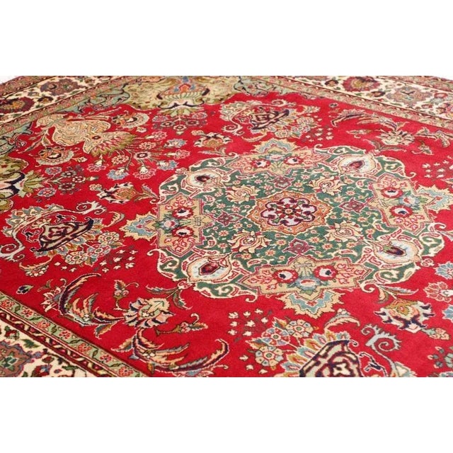 Textile Middle Eastern Hand-Knotted Tabriz Rug For Sale - Image 7 of 11
