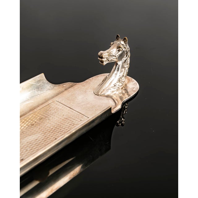 Silver Desk Tray with Horse Head by Hermès Paris, France, 1960s For Sale - Image 8 of 10