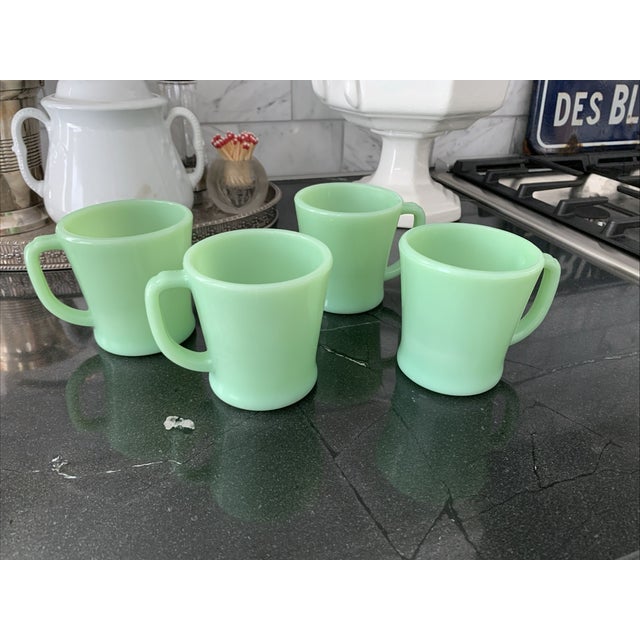 Vintage Fire King Jadeite Mugs Set of 4 For Sale - Image 4 of 10