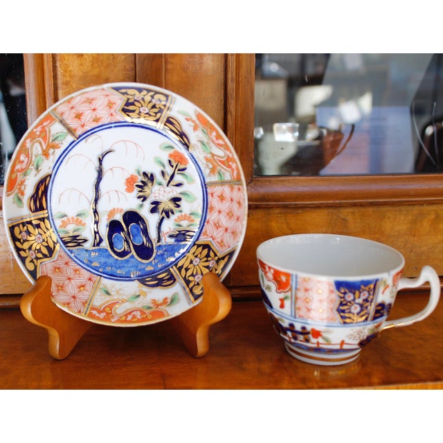 English Chamberlains Worcester “Money Tree” Pattern Porcelain Tea Cup & Saucer For Sale - Image 3 of 18