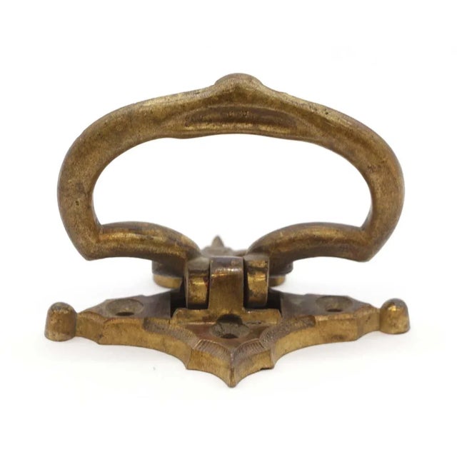 Metal Mid 20th Century Cast Bronze Ring Bail Drawer Pull For Sale - Image 7 of 8
