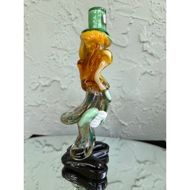 Vintage Tuscany Italian Hand-Blown Art Glass Clown Figurine With Aventurine Inclusions For Sale - Image 10 of 12