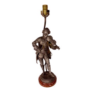 1940s Bronze Finish Mozart Figurine Lamp For Sale