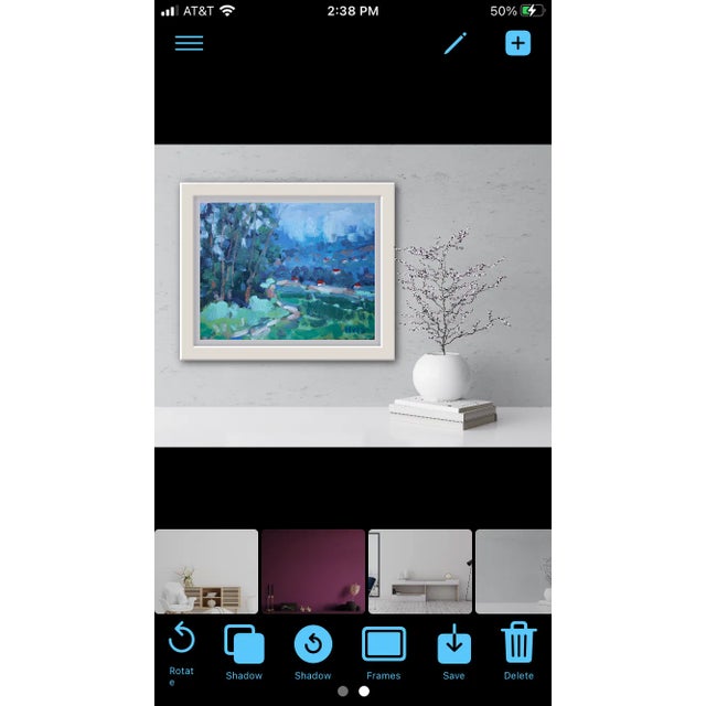 Textile Modern Contemporary Impressionist Oil Painting Landscape For Sale - Image 7 of 12