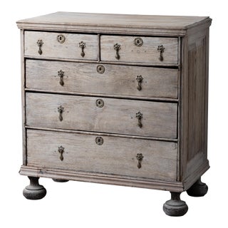 Bleached English Oak Chest, 18th Century For Sale