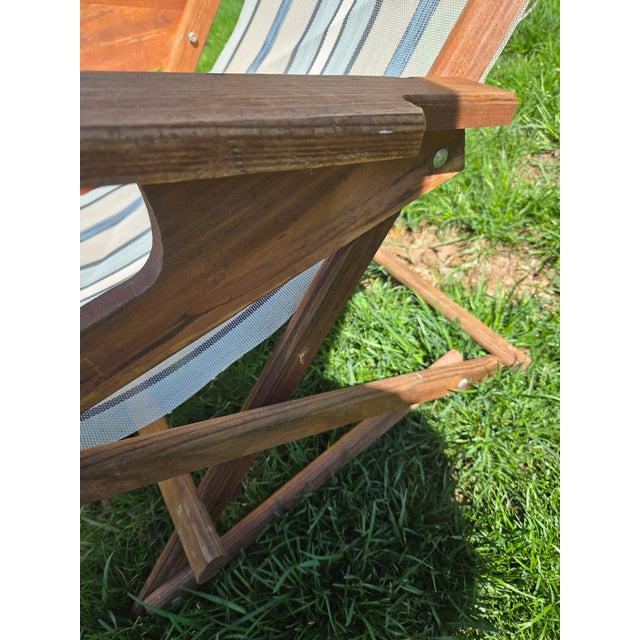 Wood Vintage Folding Lounge Beach Chair Rocker For Sale - Image 7 of 9