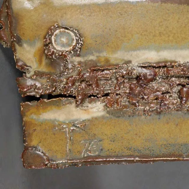 Ceramic Vintage Brutalist Wall Sculpture in Studio Ceramic by Prof. Dieter Crumbiegel, 1975 For Sale - Image 7 of 12