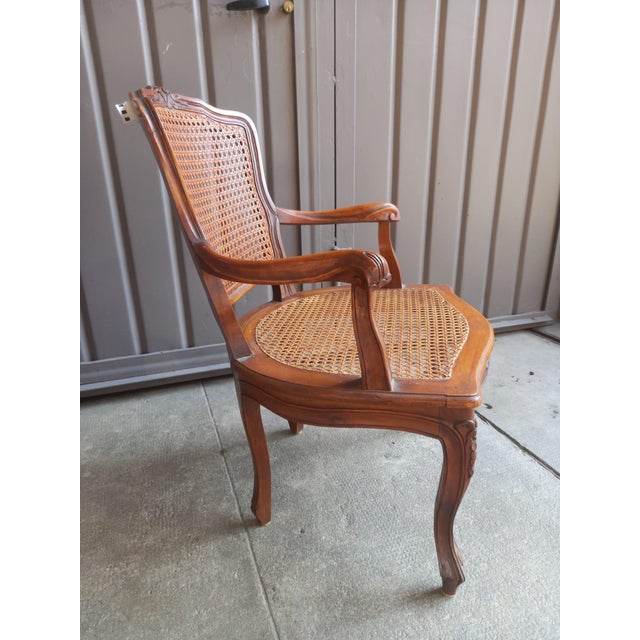 Vintage Baroque Style Armchair in Hand-Woven Vienna Straw, 1950s For Sale - Image 3 of 9