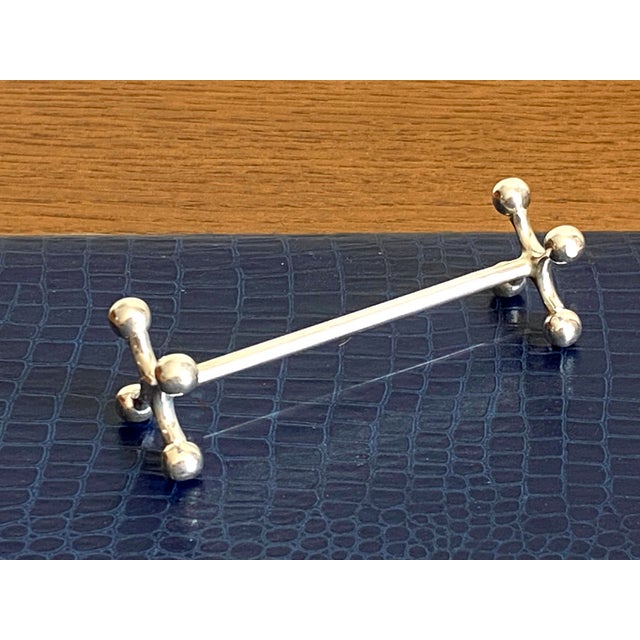 Silver-Plated Metal Knife Rests in Box from Silversmith Sfam, Croix, France, 1960s, Set of 12 For Sale - Image 4 of 5