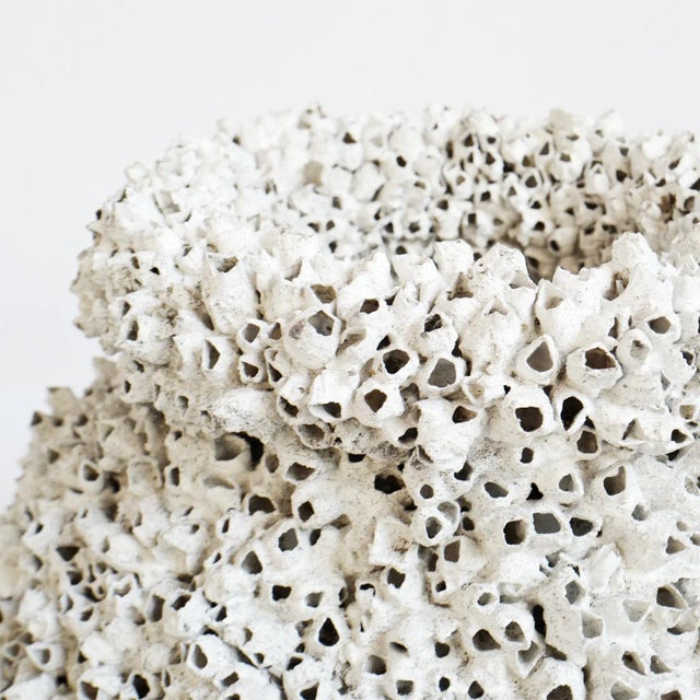 Late 20th Century Vintage White Barnacle Shell Pot For Sale - Image 5 of 9