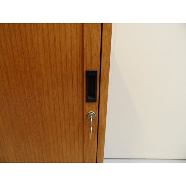 Vintage Danish Filing Cabinet with Roller Shutter in Oak, 1950s For Sale - Image 8 of 10