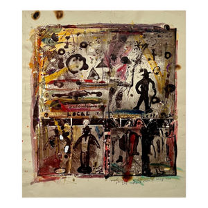 Marty GreenbaumPop Art Brut Collage Mixed Media Print, Painting, Burning, Tape, Marty Greenbaum, 1978-1979