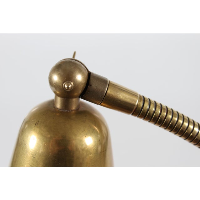 Vintage Clamp Desk Lamp in Brass with Patina by Hans Bergström, 1930s For Sale - Image 9 of 12