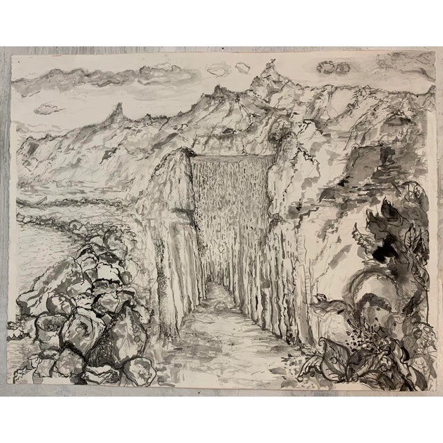 2020s Utopia, Original Pen & Ink Drawing, Framed, by Van Ness For Sale - Image 5 of 10