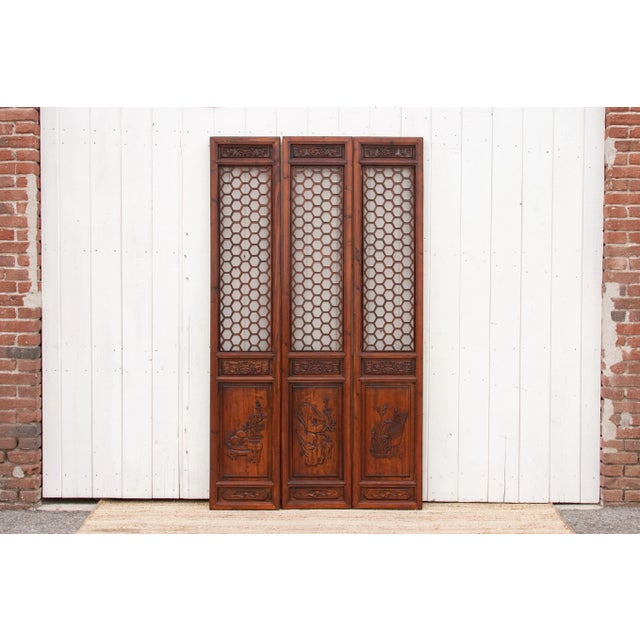 Set of 3 Mid-Century Honeycomb Chinese Panels For Sale - Image 13 of 13