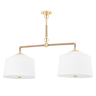 Hudson Valley Lighting White Plains 14 in. 2 Light Linear in Aged Brass Finish For Sale
