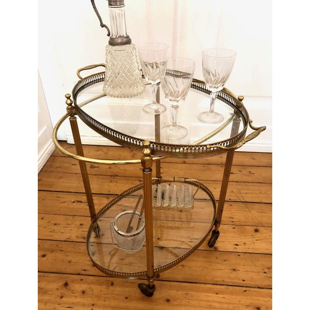 Vintage Art Deco Serving Table with Removable Tray, 1950s For Sale - Image 9 of 10