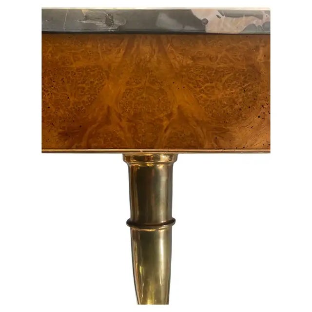 Neoclassical Style Burlwood Wall Mount Console Tables, Pair For Sale In Philadelphia - Image 6 of 10