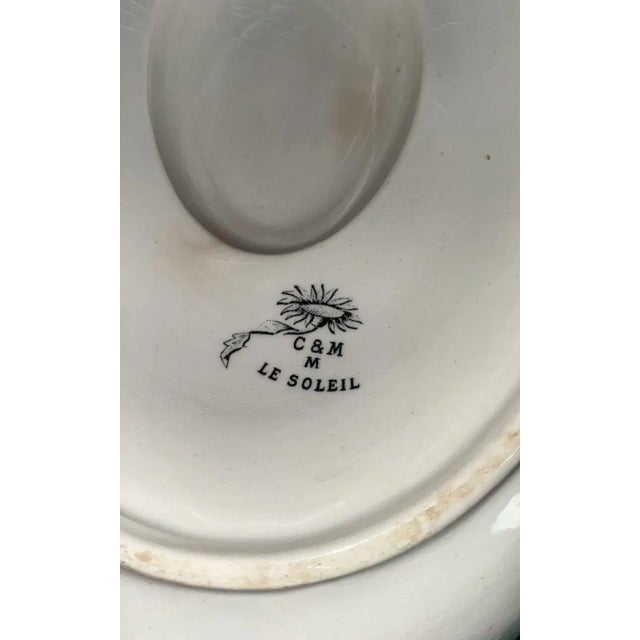 Ceramic French Faience Sunflower Tureen Creil Et Montereau, Circa 1890 For Sale - Image 7 of 10