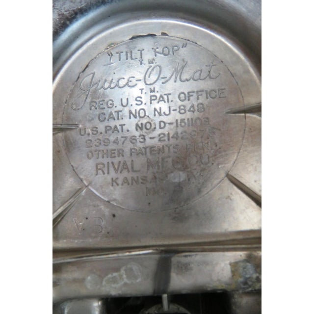 Rival Tilt Top Juice O Mat Hand Press Juicer Deco Chrome Industrial Style 4502b For Sale - Image 17 of 18