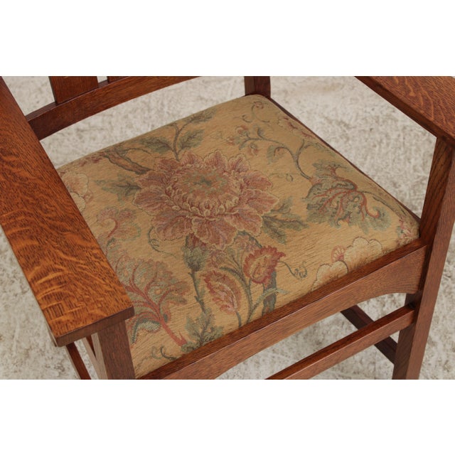 Stickley Mission Oak Harvey Ellis Armchair For Sale - Image 11 of 18