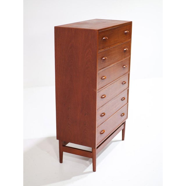 Tall Vintage Danish Teak Chest of Drawers, 1960s For Sale - Image 6 of 12