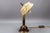 Vintage Brown Marbled Glass and Metal Adjustable Table Lamp, 1950s For Sale - Image 3 of 18