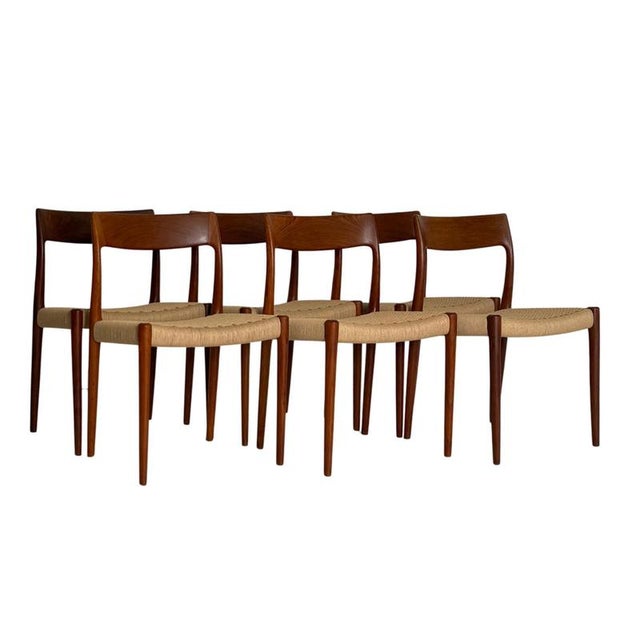 Model 77 Chairs by N. O. Møller for J.L. Møllers, 1950s, Set of 6 For Sale - Image 11 of 11