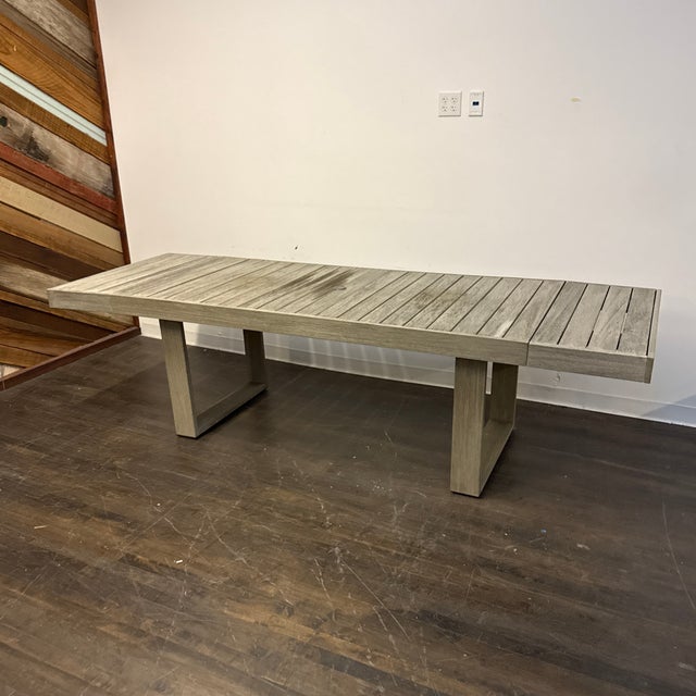 Gray West Elm Portside Extension Dining Table + Benches, Set of Three For Sale - Image 8 of 12