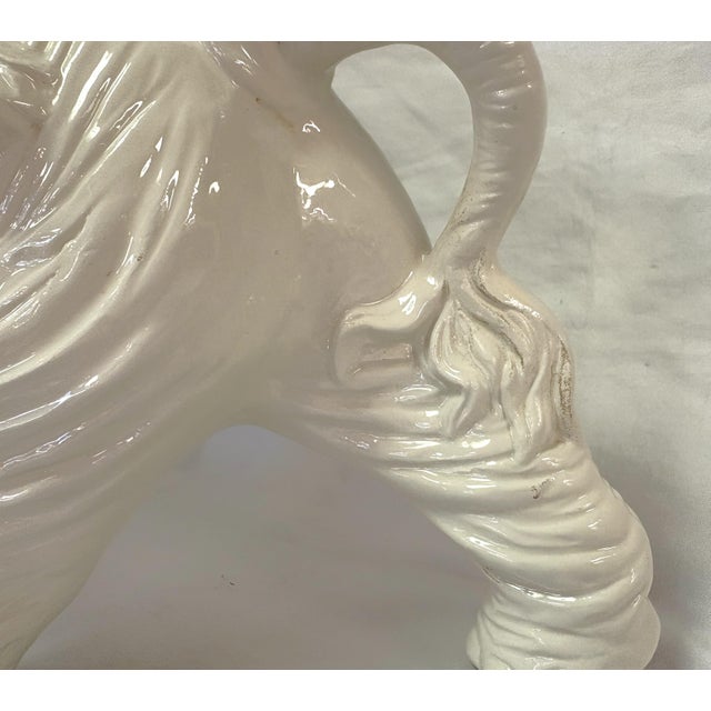 White Vintage Lucky Elephant Ceramic Figure 'Made in Italy' For Sale - Image 8 of 16