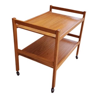 Mid Century Modern Teak Danish Bar Cart by Brdr. Furbo Made in Denmark Spottrup 1960s For Sale