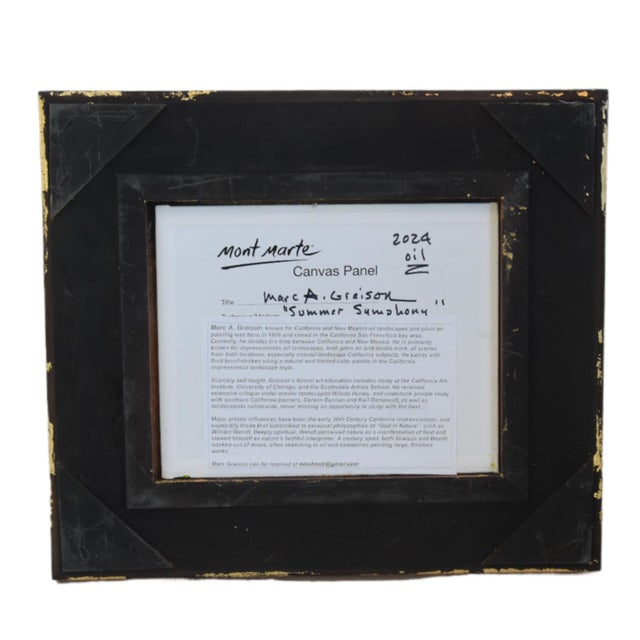 Marc M. Graison California Landscape "Summer Symphony" Painting Including the Antiqued Gold Wood Frame For Sale - Image 4 of 5