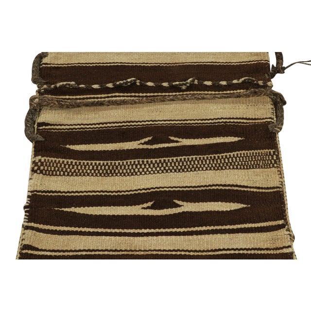 Tribal 1960s Vintage Kilim Rug in Beige, Brown Tribal Bag Design For Sale - Image 3 of 7