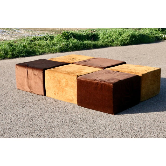 Brown Minimalist Modular Sofa, 1970s, Set of 6 For Sale - Image 8 of 15