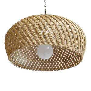 Rattan Dome Swirl Pendant Light Medium