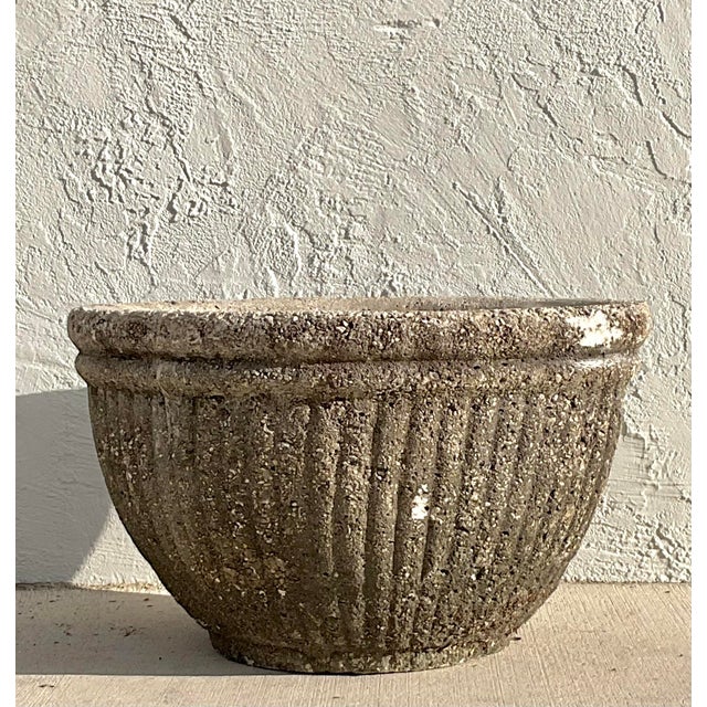 Ground your outdoor sanctuary with the rugged, timeless elegance of this vintage cast concrete planter. Masterfully cast...